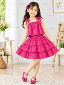 RRD Summer Casual Girl Teen Skirt with Bow and Top Set Terno - top and skirt - plain color - current trend - best seller top - super ganda - ganda ng quality - effortless easy to wear - simple - cute item - fabric from abroad - cotton fabric - timeles