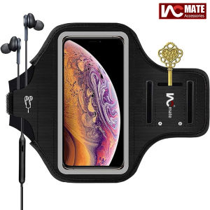 Running Phone Holder Armband. Cell Phone Sports Arm Bands for Women Men Runners Jogging Walking Exercise & Gym Workout. Fits All Smartphones. Adjustable Strap CC/Key Pocket