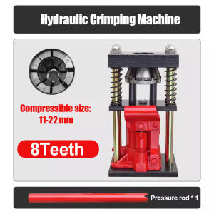 8-Teeth Manual Hydraulic Hose Crimper Hose Crimping Tool Benchtop Hydraulic Clamp High Pressure Tube Crimping Machine 11~22mm Hand Hose Crimper Hose Pressing Tool for Rubber