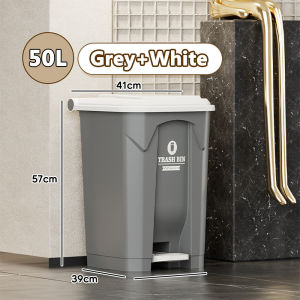 [20L/50L/80L] Kitchenut Dustbin Restroom Waste Bin Tong Sampah Dapur Rubbish Bin with Foot Pedal Kitchen Trash Can