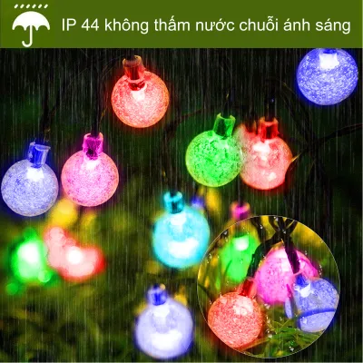 Bóng bong bóng năng lượng mặt trời 22M đèn LED chống nước ngoài trời đèn LED dây đèn cổ tích đèn Giáng sinh đèn led siêu sáng trang trí tháng Ramadan Tết sân vườn rèm đường phố