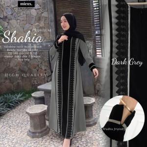 Baju muslimah gamis shahia rainbow twill premium busui LD 112 Free belt