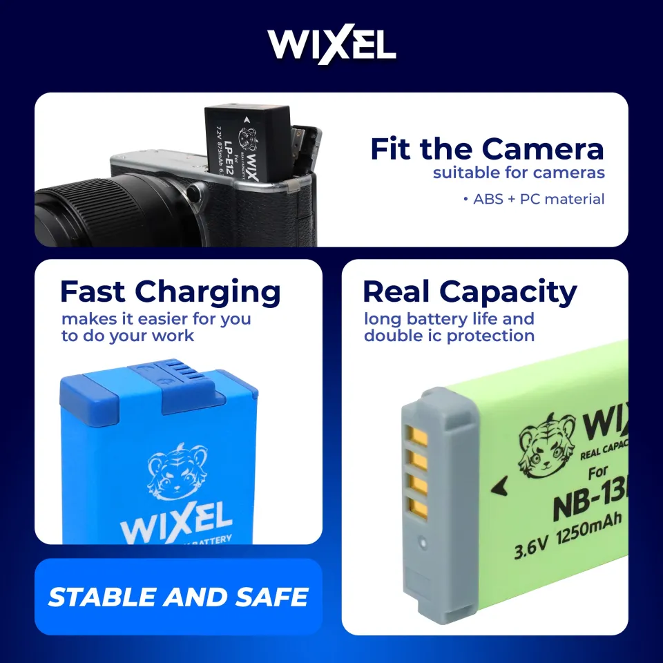 WIXEL Baterai Kamera NB-13L for Canon PowerShot G1X Mark III G5X