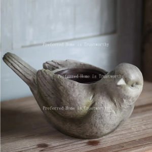 ZZSA Vintage Style Magnesium Oxide Bird Flower Pot Garden Courtyard Floral Decoration and Landscaping P7Q2M