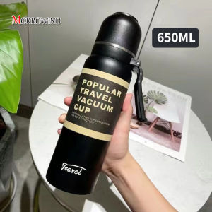 Stainless steel thermos cup vacuum tumbler sports kettle hot and cold double-layer thermos drinking bottle leak-proof lid drinking water 650ML