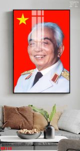 Tranh Chân Dung Đại Tướng Võ Nguyên Giáp - Bác Giáp Chất liệu In gỗ tráng gương Trang Trí Nhà Cửa Dịp Lễ Quà Tặng