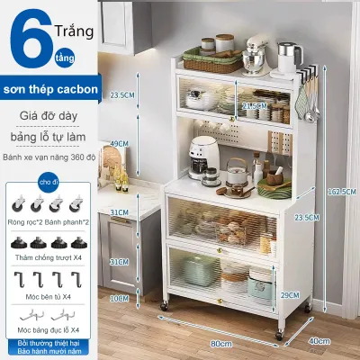 Kệ Tủ Bếp Đa Năng Tủ Bát Đĩa Trưng Bày Đồ Dùng Nhà Bếp Tủ Bát Đĩa Kệ Lò Vi Sóng