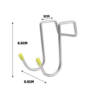 Kitchen Cabinet Door Back Hook Stainless Steel Double S Hook 304 Perforated Bathroom Coat and Hat Hook.
