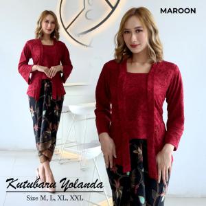 Kebaya Brukat Kutu Baru Dengan Rok Lilit Bahan Katun Silky Modren Kebaya Tradisional Kebaya Kartini Kebaya Wisuda