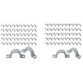 (ZIKF) PVC Pipe with Double Hole Plastic Conduit with Pipe Clamp Conduit Clamp U PVC Clip 2 Hole (50 Pieces). 