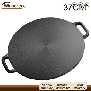 [Winnereco Flagship Mall]กระทะเหล็กหล่อคุณภาพสูง สำหรับทำแพนเค้กและบาร์บีคิว เคลือบไม่ติด ขนาด 12 นิ้ว สีดำ