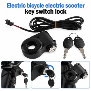 ADREE 1Pcs 2 Dây Khóa công tắc điện tử xe đạp điện 2 phím 12V-72V Công tắc khóa chống trộm Bền bỉ Hợp nhôm Khóa chìa xe điện dành cho xe máy điện và xe đạp điện.