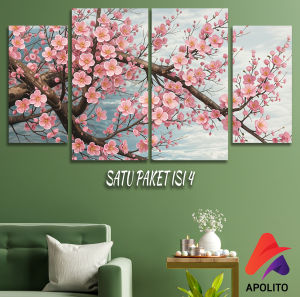 HIASAN DINDING PEMANDANGAN BUNGA AESTETIK SET ISI 4 KAMAR DEKORASI RUMAH WALL DECOR AESTHETIC DECOR KAMAR RUSA