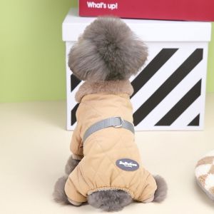 JUTBONG Winter Dog Warm Clothes Plush Windproof Dog Vest Coat Fashion Adjustable Dog Bodysuit for Small Medium Dog