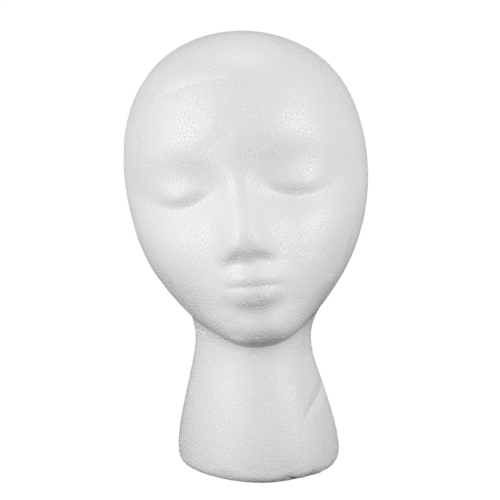 Hualuan】Foam Mannequin Wig Head Display Hat Cap Wig Holder White Foam