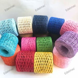 Tali Kertas Rajut Rafia Lilit Padat Paper Rope Yarn Knitting Tas Bag Hat Flower Handcraft DIY