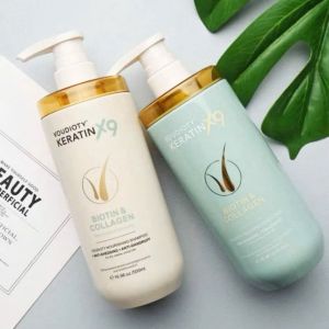 Cặp Dầu Gội Xả Voudioty Keratin Biotin Collagen x9 - Siêu mềm mượt ngân ngừa rụng tóc - 500MlL/Chai