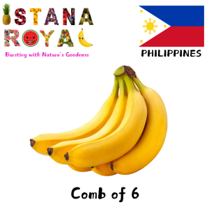 RIPE CAVENDISH BANANAS IMPORTED FROM PHILIPPINES - PACK OF 6 - ISTANA ROYAL FRUITS