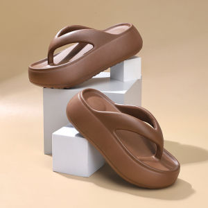 Thick-Soled Flip-Flops For Women Fashionable Summer Outdoor Wear Height-Increasing Wedge Beach Sandals For Ladies