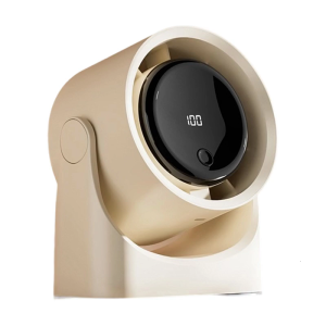 Space Saving Desk Fan Builting Digital Screen Quiet Powerful Fan ABS Texture for Really Time Monitoring Low Noise Design