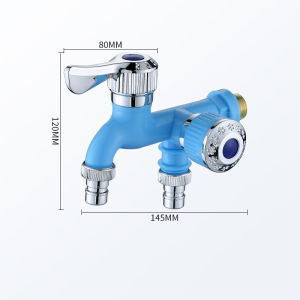 Two Way Garden Water Tap Double Head Kitchen Bathroom Toilet 2 Way Faucet Angle Valve Wash Basin Tap