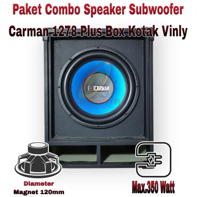 Paket Combo Speaker Subwoofer Pasif 12 Inch CARMAN 1278 Plus Box Kotak Vinly 12 inch