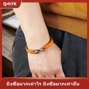 【QrhYK】 Vingtage สร้อยข้อมือสายรัดข้อมือหนังวัวสำหรับผู้ชายผู้หญิงสายรัดข้อมือพังค์กำไลข้อมือเครื่องประดับคู่ของขวัญ