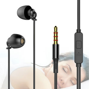 3.5mm Headphones Universal Silicone Anti-fold Headset In-Ear Earphones with Noise Cancelling Anti-noise Soft Sleeping Headphone