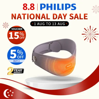 【New Arrival】Philips Heating Massage Belt – Relief Lumbar Strain & Back Pain Lumbar Massager Warm Palace Belt Period Pain Relief Adjustable Temperature Waist Massager