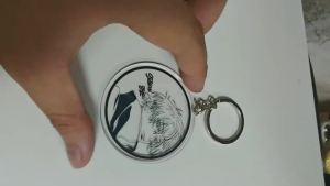 Jujutsu Kaisen Satoru Gojo Aesthetic Acrylic Keyring Round Transparent Pendant Anime Merch Bag Decor Light Amplifying Figure Gift