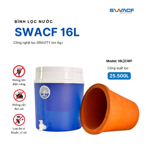 Bình lọc nước uống trực tiếp SWACF 16L CWF Nano bạc lõi lọc 7L công suất 25.000L giữ khoáng chất