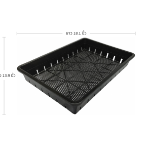 กระถาง จานรองถาดไดโซะ ใส่กระถางต้นไม้ ถาดเพาะต้นกล้า มีรู XL สีดำ 10 ใบ ชิ้น อัน