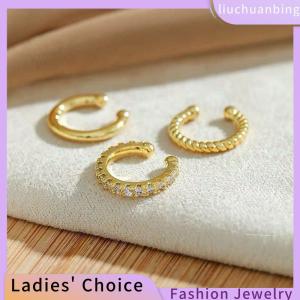 [Hot Sale Jewellery]liuchuanbing 3Pcs Simple Round Wrap Earrings Cartilage Ear Clip No Pierce Cartilage Earrings Ear Cuff