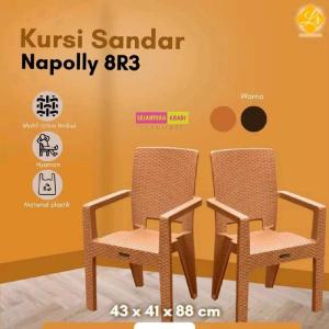 napolly kursi rotan plastik tangan krs 8R3 arm kursi santai tamu ori
