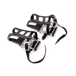 Bicycles Pedals with Clip & Strap Bicycles Toe Clip Cage Exercise Spin Bike Pedals for Fitness Indoor Exercise Bikes