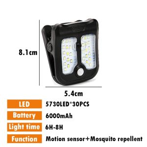 [Buy 1 Take Gift]solar clip light outdoor  waterproof  IP67 solar light  100W 200W 300W portable light solar led used for camp and fish with solar panel