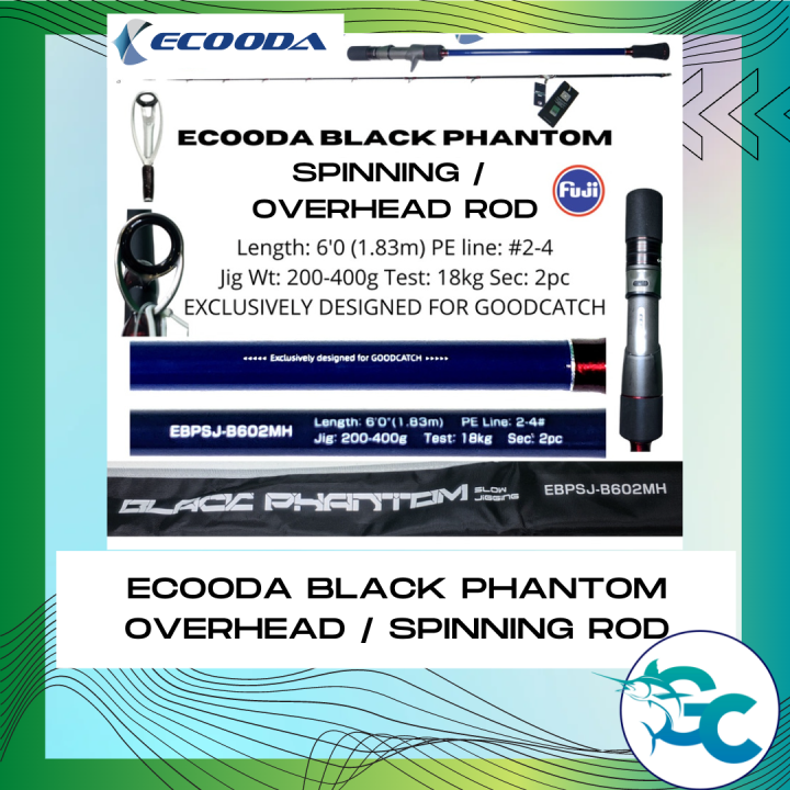 ECOODA BLACK PHANTOM EBPSJ-B602MH OVERHEAD ROD SPINNING ROD