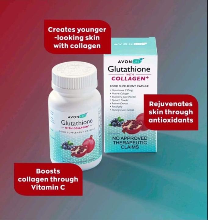 avon glutathione capsule review Avon Food Supplement Capsule, Glutathione with Collagen