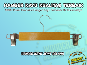 Hanger Kayu Jepit Untuk Celana Gantungan Baju Gantungan Celana