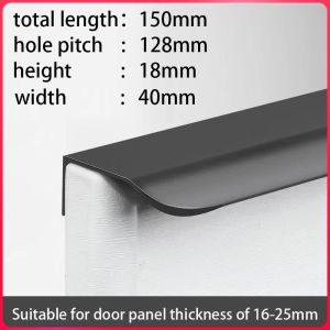 door handle Invisible handle wardrobe door simple  black drawer handle Embedded invisible handle