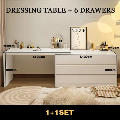 HomePro Multi Functional Office Table Dressing Table With Drawers Vanity Table With Large Capacity Storage