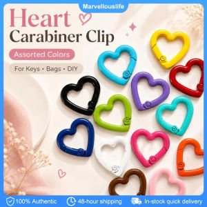 10pcs Mixed Color Metal Heart Spring Clasp Openable Love Shaped Keychain Clips Hook Dolls/Label Connector For Jewelry Making