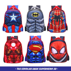 [Brandedbaby] Tas Sekolah Anak Laki-Laki Superhero 3D Ransel Anak Karakter TK SD Waterproof