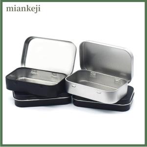 miankeji Kim loại hình chữ nhật rỗng nhỏ hộp thiếc tinplate đẩy kẹo trường hợp Thùng Jar bản lề container nhỏ tổ chức Lưu trữ hộp