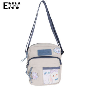 JIVIVIL สไตล์ญี่ปุ่น กระเป๋าสะพายข้าง ความจุใหญ่ น่ารัก กระเป๋าสะพาย กระเป๋าแมสเซนเจอร์ น่ารัก น้ำหนักเบา