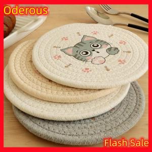 Oderous Table Pad Insulation Placemat Cup Bowl Mat Home Decoration Durable Cat Pattern Coaster Table Decoration Kitchen Accessories