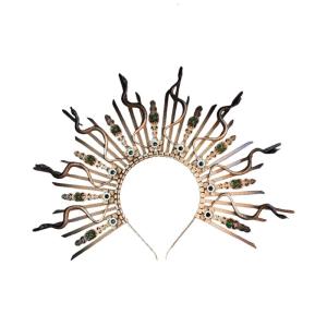 Multifuntional Snake Head Crown Hairpiece with Multiple Color Bridal Hair Crown for Enhancing Your Mythology Ensembles