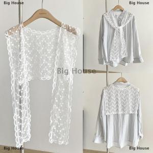[COD] Big House Lace Crochet Hollow Fake Collar Women Small Shawl Decorative Fake Collar Women Clothes Accessories Detachable Collar