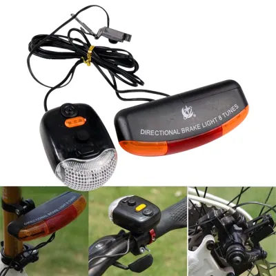 TaffLED Lampu Sepeda Rem Sein Kiri Kanan 7 LED dengan Klakson - XC-408 - Black