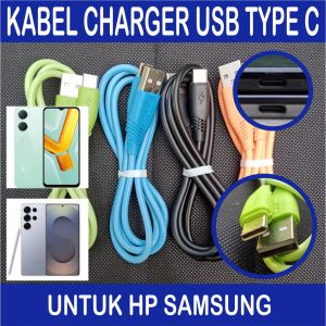Kabel Casan 1M USB Type C untuk HP Samsung Tab S10 S6 S7 Active M07 M06 M05 Charger Cas Ces USB-C